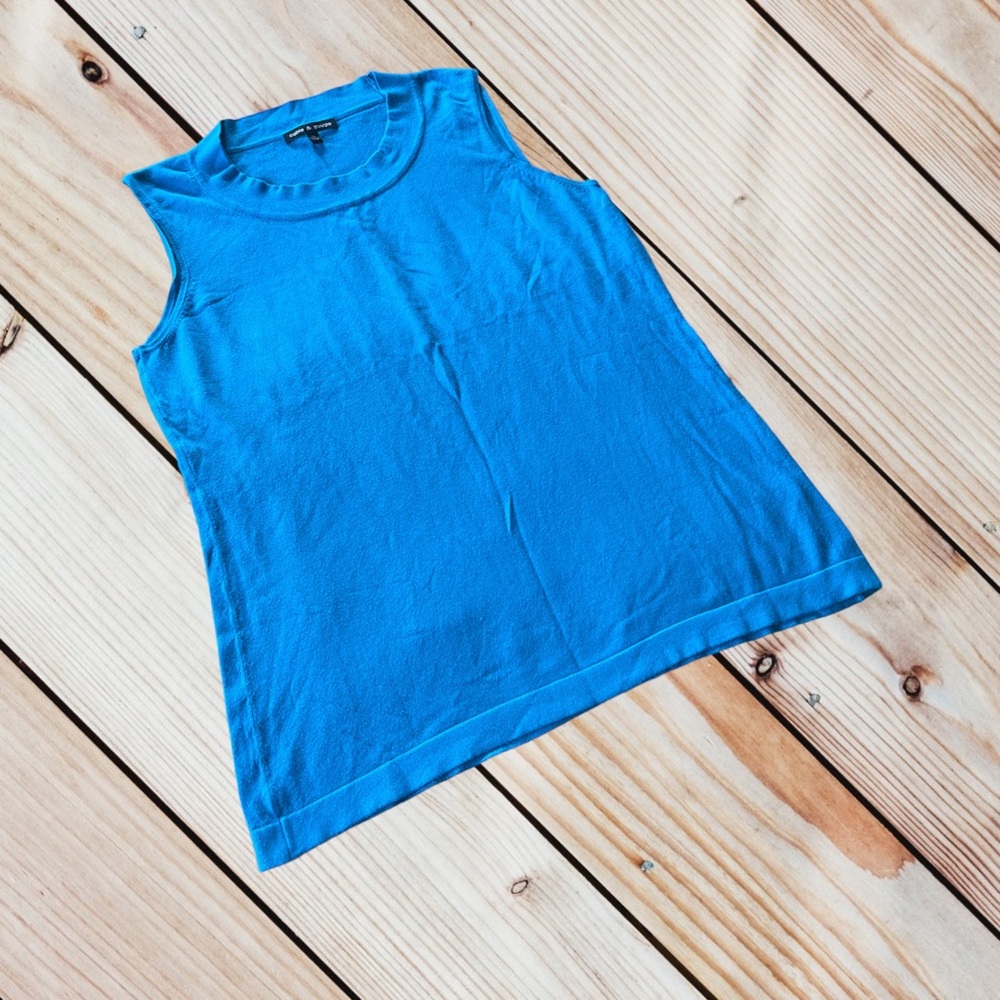 Cable & Gauge XL blue sleeveless sweater